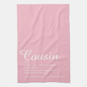 Lieblingsdefinition des coolen rosa Cousins Geschirrtuch