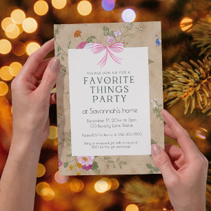 Lieblingsdinge-Party-Einladung Gold Floral Einladung