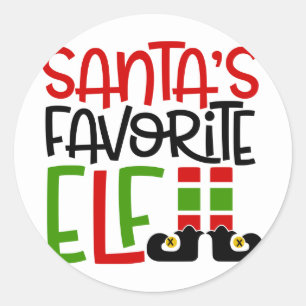 Lieblingselfe des Weihnachtsmanns Weihnachtsferien Runder Aufkleber