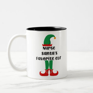 Lieblingselfe von Krankenschwester Santa Lustige K Zweifarbige Tasse