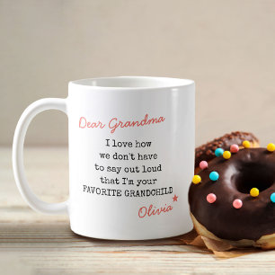 Lieblingsenkelkind-Oma-Schreibmaschine-Typografie Kaffeetasse
