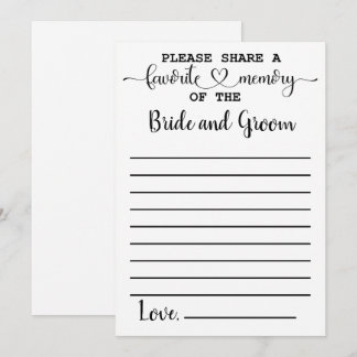 Lieblingsgedächtnis der "Bride Groom Advice Card" Einladung