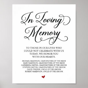 Lieblingsgedächtnis in unserem Heart Memorial Tabl Poster