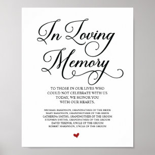 Lieblingsgedächtnis in unserem Heart Memorial Tabl Poster