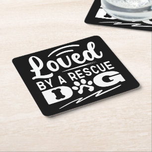 Lieblingsgeschenke eines Hundes mit Adoption Rechteckiger Pappuntersetzer