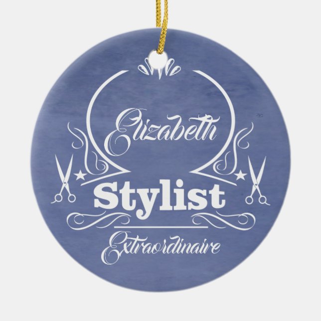 Lieblingshaar-Stylist Keramik Ornament (Vorne)