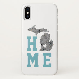 Lieblingsheimatstaat Michigan Graue Blaue Mohnblum Case-Mate iPhone Hülle