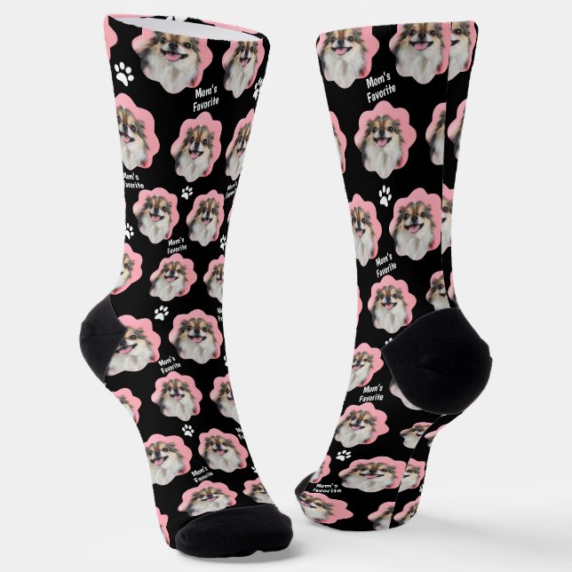 Lieblingshunde-Foto der personalisierten Mama Socken (Gewinkelt)