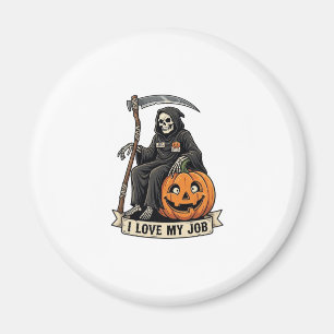 Lieblingsjob Sensenmann Halloween Kürbis Sense_1 Magnet