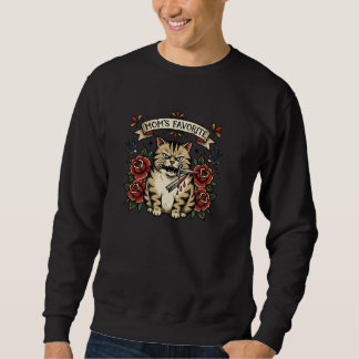 Lieblingskatze der Mutter Dolch Rose Traditionelle Sweatshirt