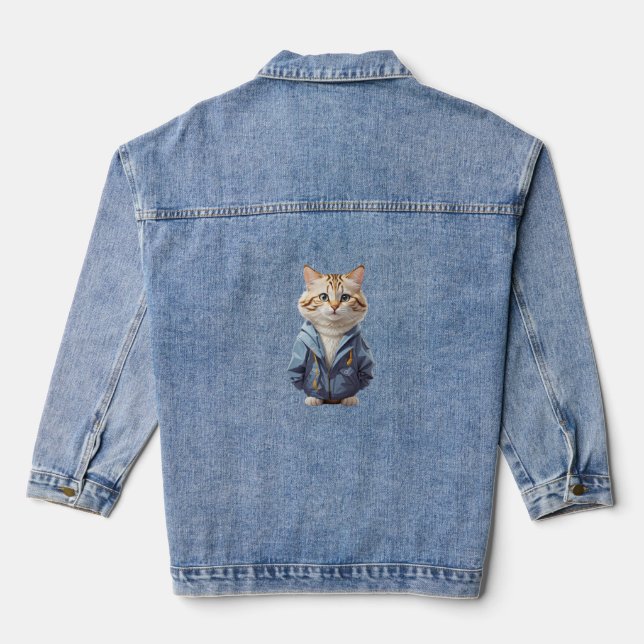 Lieblingskatze Jeansjacke (Rückseite)