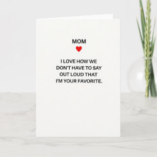 Lieblingskind Lustige Mutter Karte