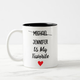 Lieblingskind mit Personalisierten 2 Namen Zweifarbige Tasse