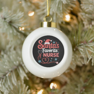 Lieblingskrankenschwester von Santa Weihnachten  Keramik Kugel-Ornament