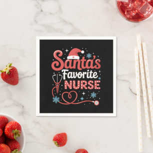 Lieblingskrankenschwester von Santa Weihnachten Serviette