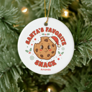 Lieblingsleckerei von Santa Lustiges Weihnachtsorn Keramik Ornament