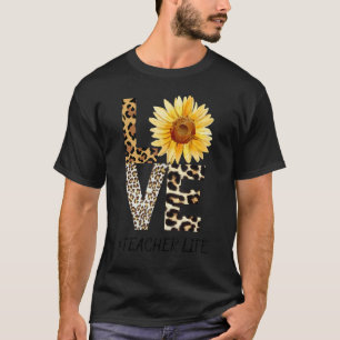 Lieblingslehrer Lebens Leoparden Sonnenblumen Zurü T-Shirt