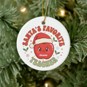 Lieblingslehrer von Santa Lustiger Weihnachtsbaums Keramik Ornament