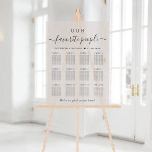 Lieblingsmenschen 12 Tisch Taupe Hochzeitssitzordn Acrylschild