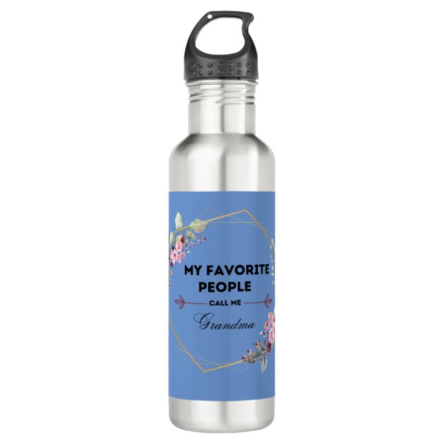 Lieblingsmenschen nennen mich Oma-Wasserflasche Edelstahlflasche (Vorderseite)