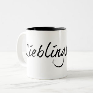 Lieblingspapa - schwarzer Schriftzug 00001 Zweifarbige Tasse