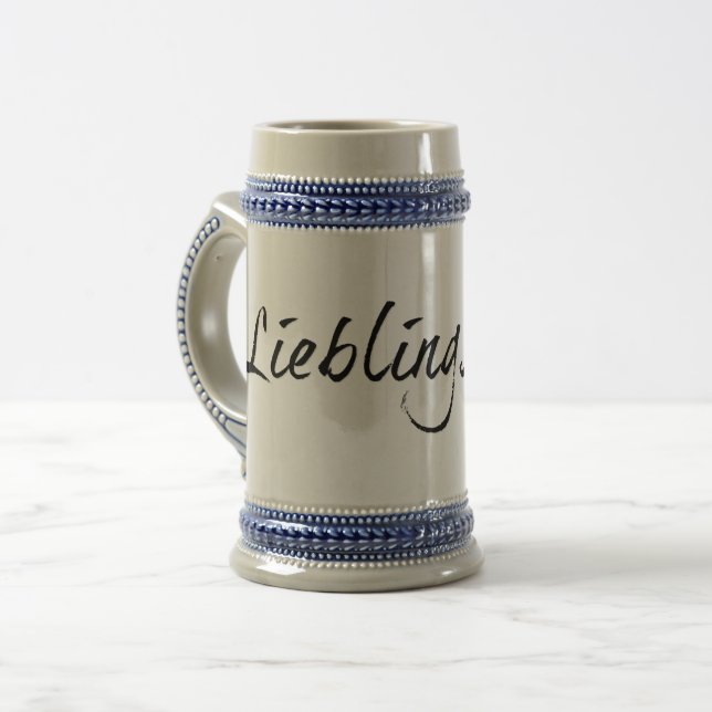 Lieblingspapa - schwarzer Schriftzug 0001 Bierglas (Vorderseite Links)