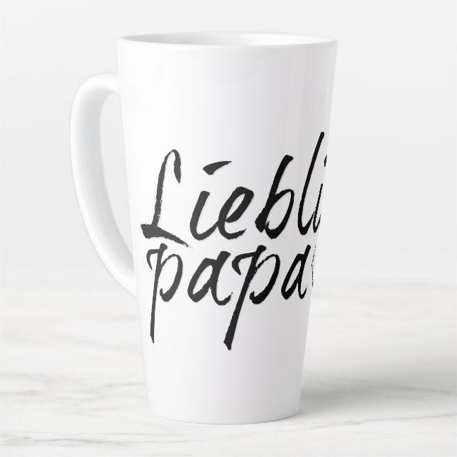 Lieblingspapa - schwarzer Schriftzug 0001 Milchtasse (Linke Ecke)