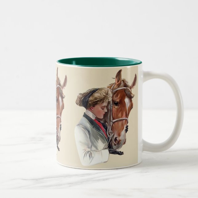 Lieblingspferd Zweifarbige Tasse (Rechts)