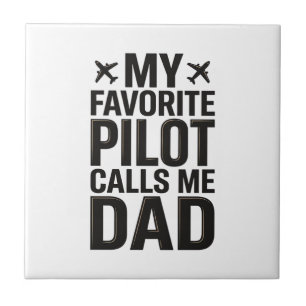 Lieblingspilot nennt mich Dad Vintage-Flugzeug-Shi Fliese