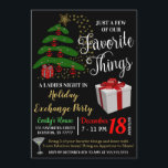 Lieblingssache Geschenk Austausch Einladung<br><div class="desc">Weihnachtsliebhaber Dinge Geschenk Exchange Party Einladung.  Holiday Damen Nachtleben Party einladen!

Arbeiten Sie gut für Partys aller Art:
Treffen von MädchenUnternehmen/FirmenfeiernFeiertage-Brautparty oder Junggeselinnen-Abschied-Einladung

DETAILS:
* Einladungen werden als 5" x 7"-Datei formatiert</div>