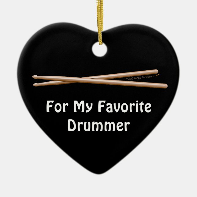Lieblingsschlagzeuger-Drumsticks-kundengerechte Keramikornament (Vorne)