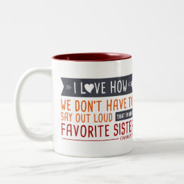 Lieblingsschwester der lustigen bunten Liebe der Zweifarbige Tasse