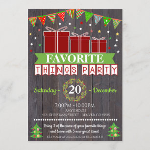 Lieblingssendungen Weihnachtsgeschenk-Austausch Einladung