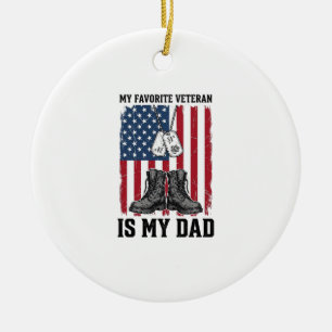 Lieblingsveteran Ist Mein Vater Patriotisches Shir Keramik Ornament