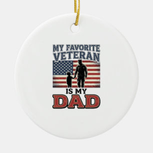 Lieblingsveteran Ist Mein Vater Patriotisches Shir Keramik Ornament
