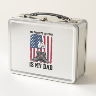 Lieblingsveteran Ist Mein Vater Patriotisches Shir Metall Brotdose