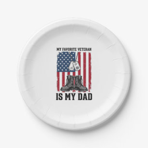 Lieblingsveteran Ist Mein Vater Patriotisches Shir Pappteller
