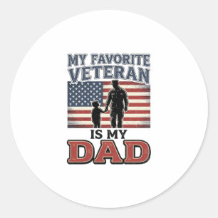 Lieblingsveteran Ist Mein Vater Patriotisches Shir Runder Aufkleber