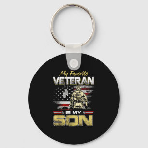 Lieblingsveteran ist Sohn Veterans Day patriotisch Schlüsselanhänger