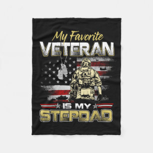Lieblingsveteran ist Stiefvater-Flagge Väter Veter Fleecedecke