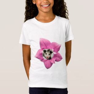 Liebreizend süßes Baby lächelndes Opossum Floral T-Shirt