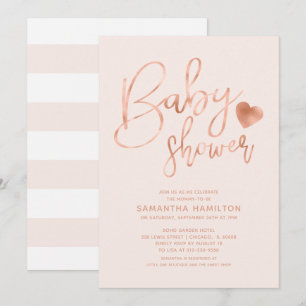 Liebreizendes Mädchen mit Kalligrafie Baby Shower Einladung