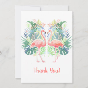 Liebreizendes Märchen Für Zwei Flamingo Tropische Dankeskarte