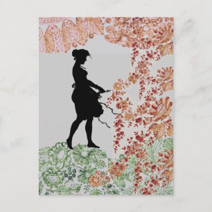 Liebreizendes Silhouettenmädchen Postkarte