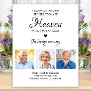 Liebserinnerung 3 Foto-Collage Gedenk Hochzeit Poster