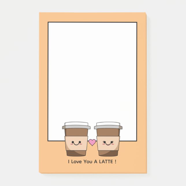 Liebst Du Latte Kaffee Post-it Klebezettel (Vorderseite)