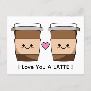 Liebst Du Latte Kaffee Postkarte