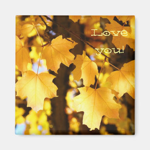 Liebst du! Magnete Gelbe Herbstblätter Natur Magnet