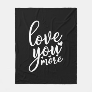 Liebst du mehr Minimal Design schwarzer Stil Fleecedecke