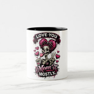 Liebst du, meine ich meistens Skelett Mädchen Zweifarbige Tasse